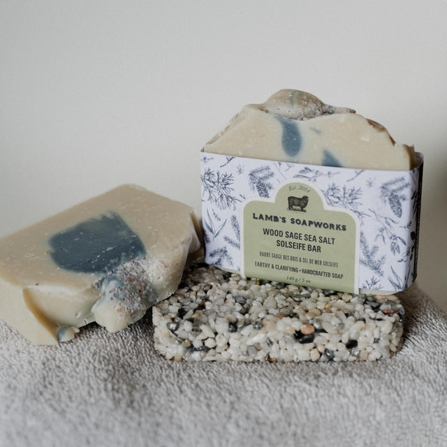 Wood Sage & Sea Salt Solseife (Sea Salt Brine) Bar